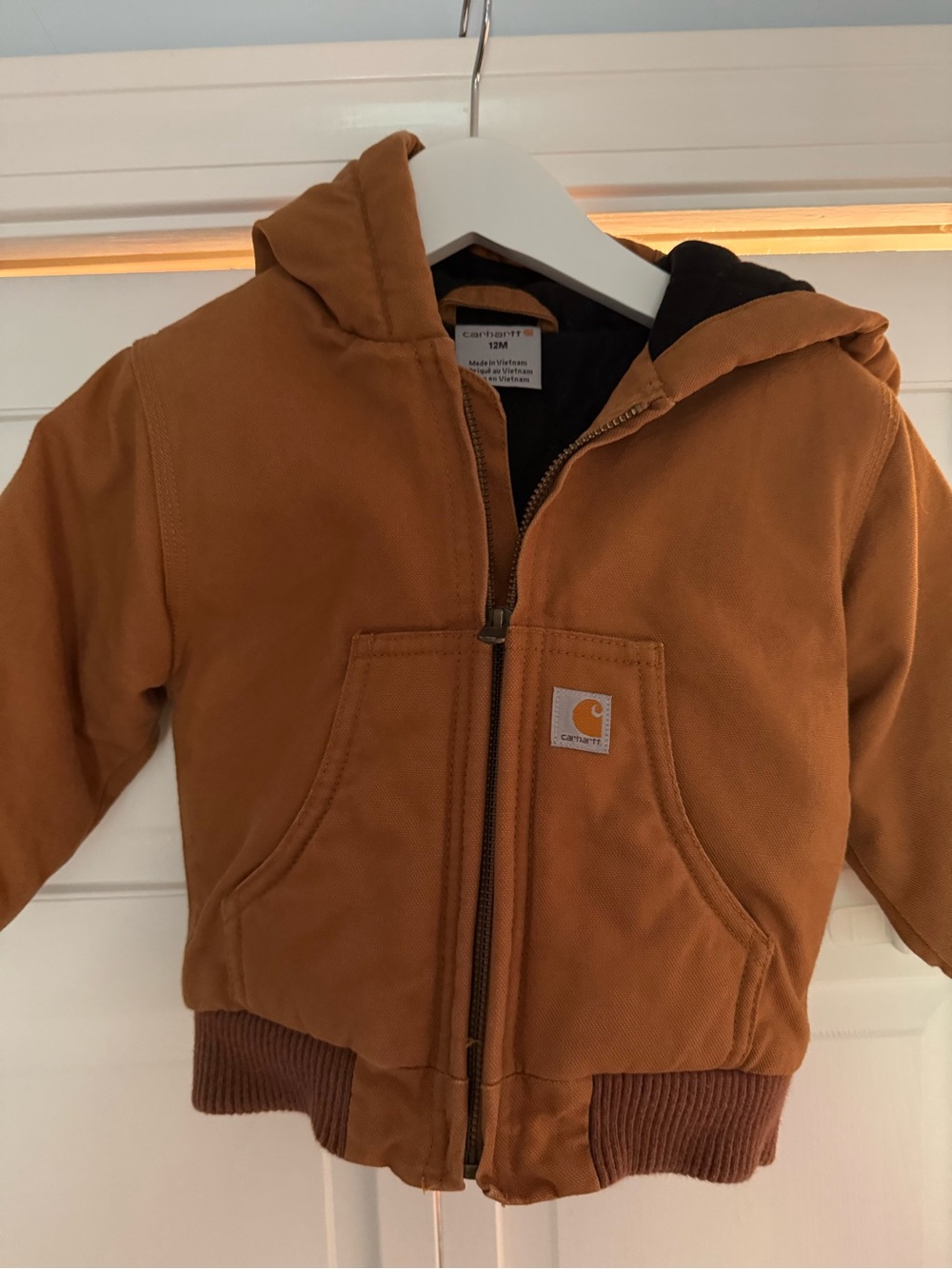 Carhartt Toddler Hooded Zip Jacket in Brown Duck Canvas